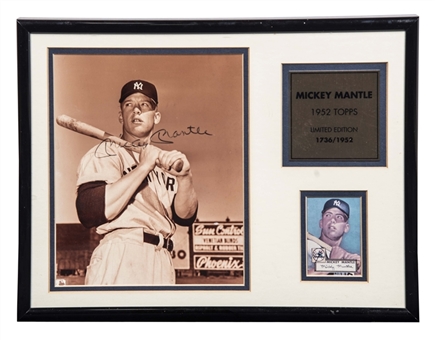 Mickey Mantle Signed and Framed Rookie Themed 11x14" Collage (Beckett)